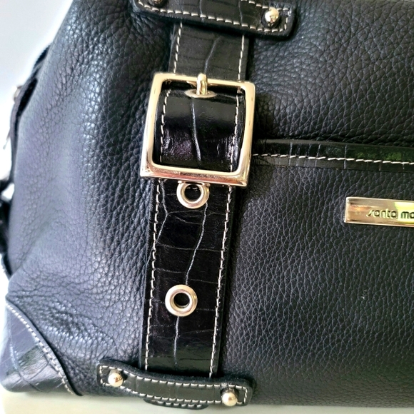 Santa Marinella Brazil Large Black Leather Handbag - Picture 4 of 10